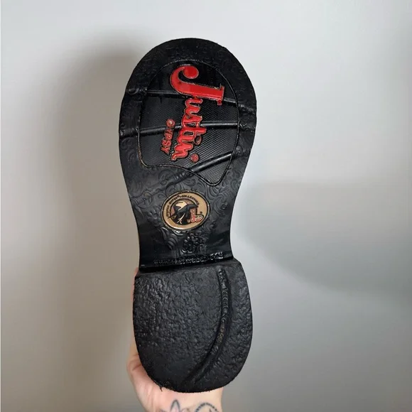 Justin Gypsy Brown Leather Western Boots Size 7.5 - Picture 9 of 11